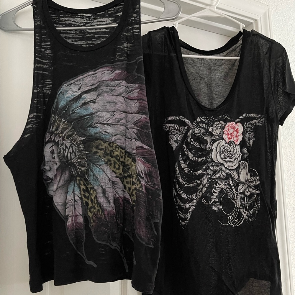 Two Metal Mulisha shirts